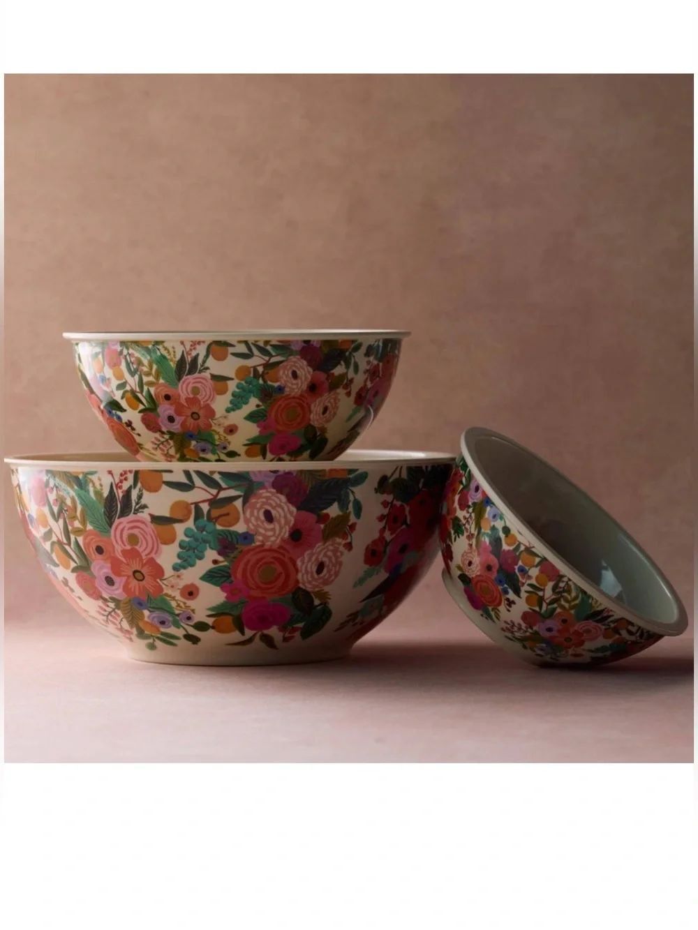 Rifle Paper Co. Set of Three Melamine Bowls in Garden Party!